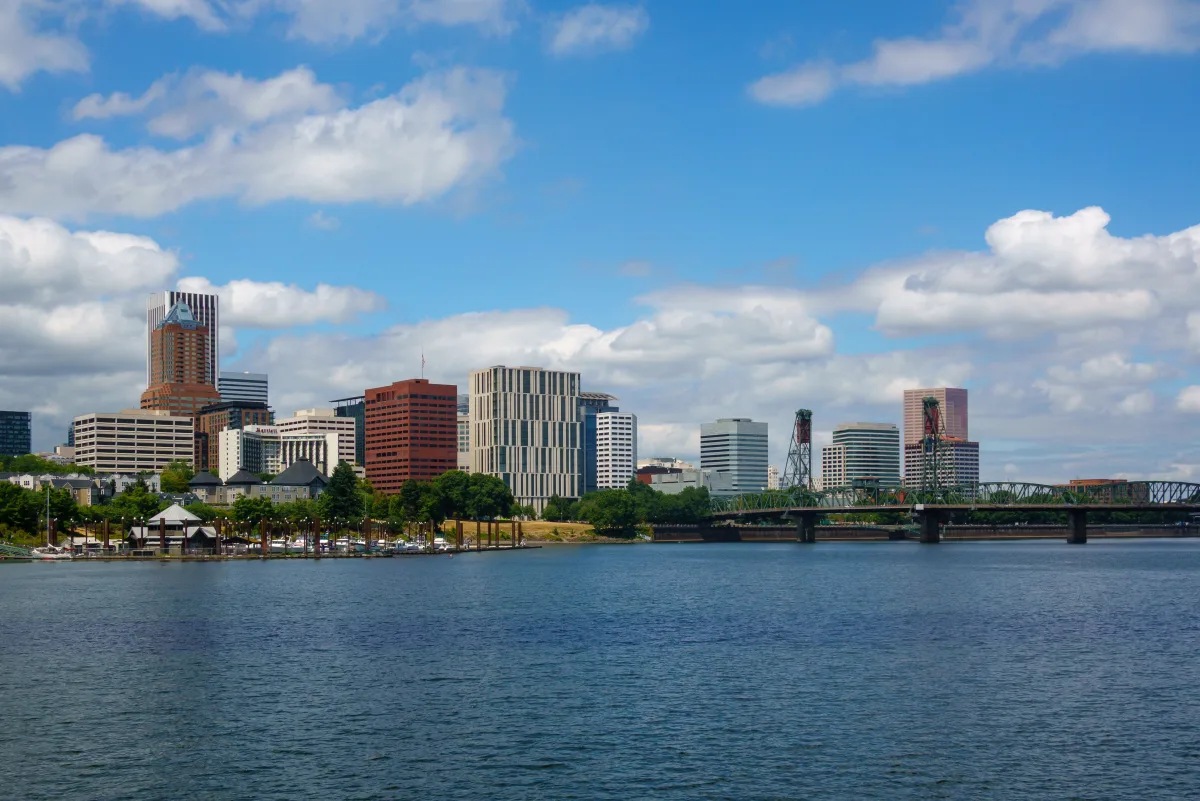 Portland skyline across the Willamette River